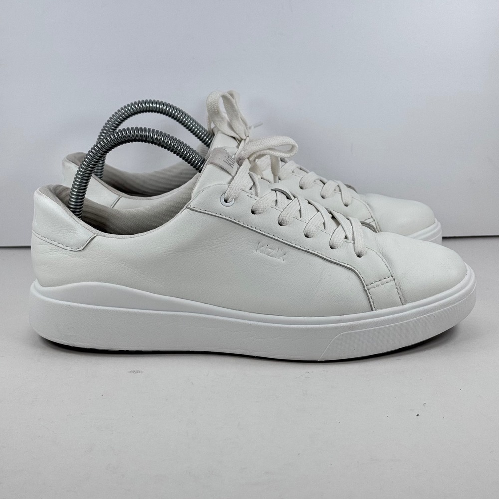 Kizik Vegas White Leather Hands-Free Sneakers WVEG2501-2D Womens 8 Wide